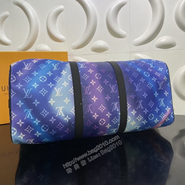 LV專櫃新款旅行袋包 路易威登Keepall Bandoulière50旅行袋 M45758 LV男士手提旅行包  ydh4362